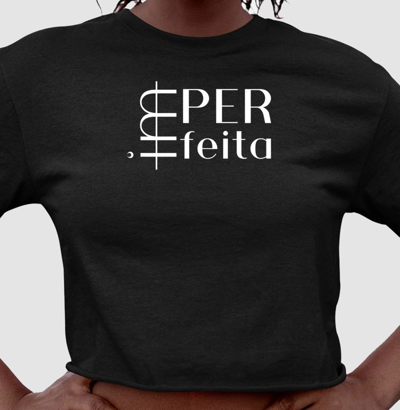 Cropped IMperfeita preto e branco 