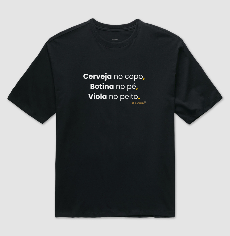 Cerveja no copo, botina no pé e viola no peito