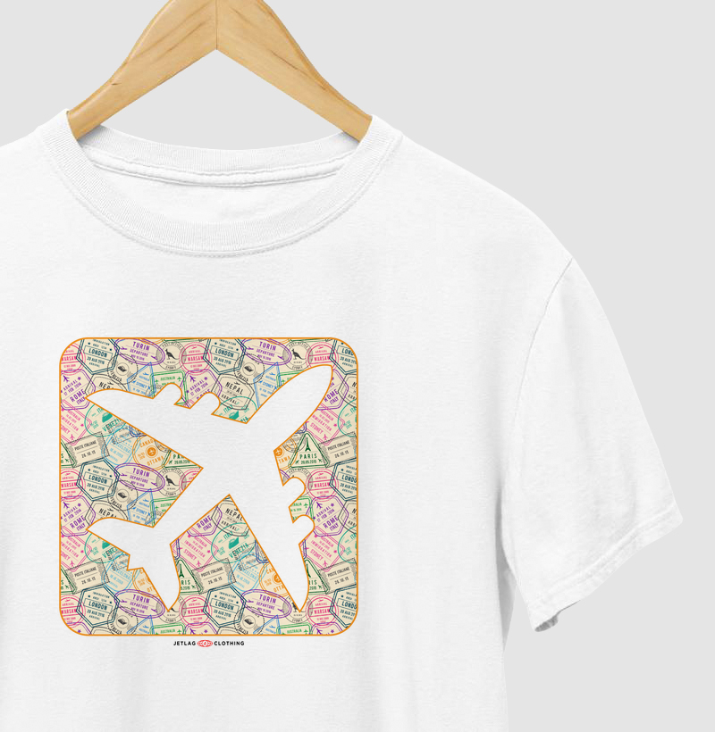 Avião com carimbos quadrado