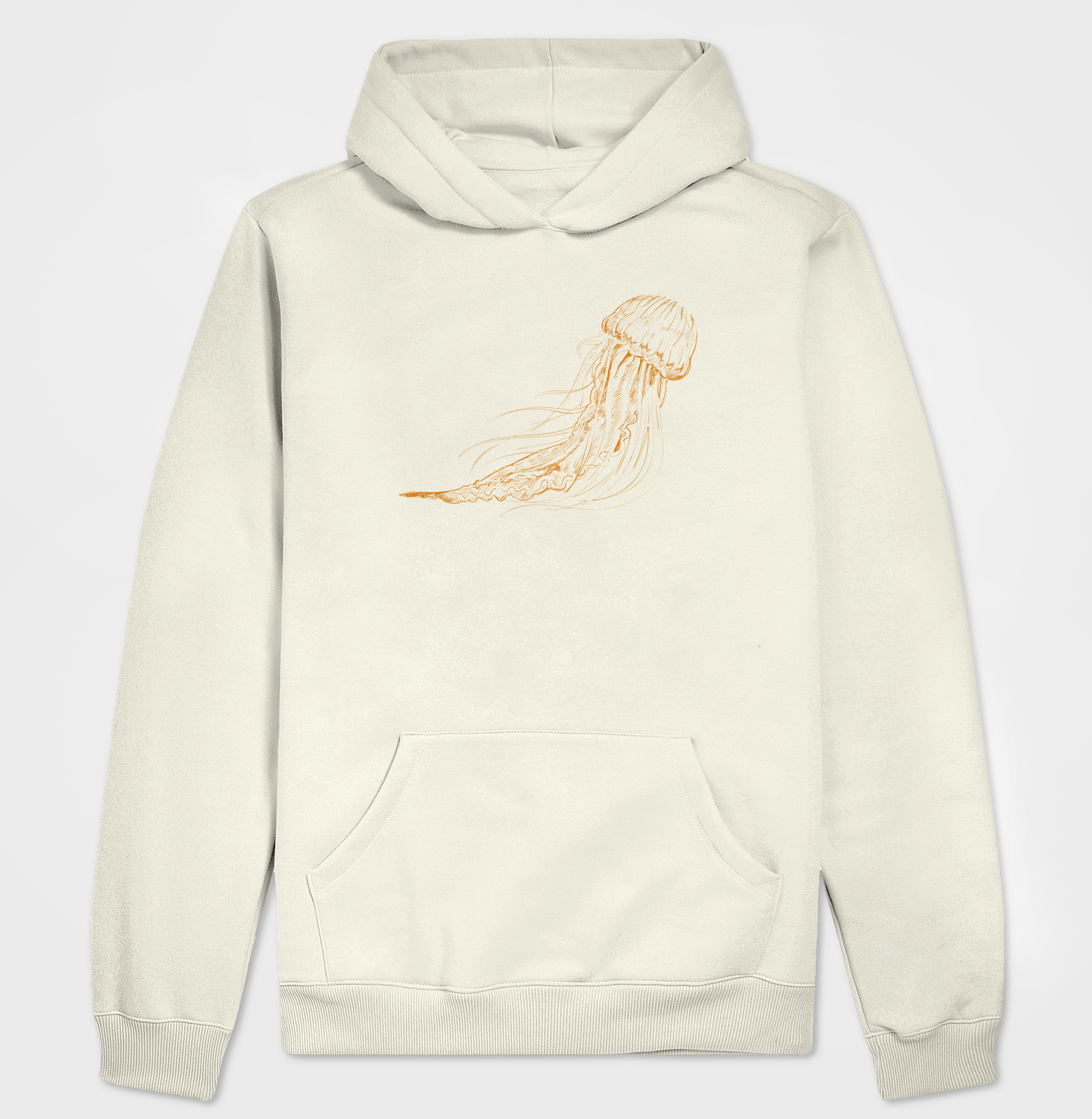 Yellow jellyfish sketch illustration