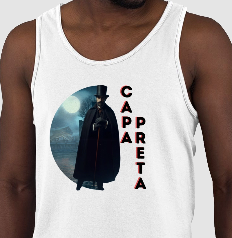 Camiseta Regata - 100% Algodão -Capa Preta