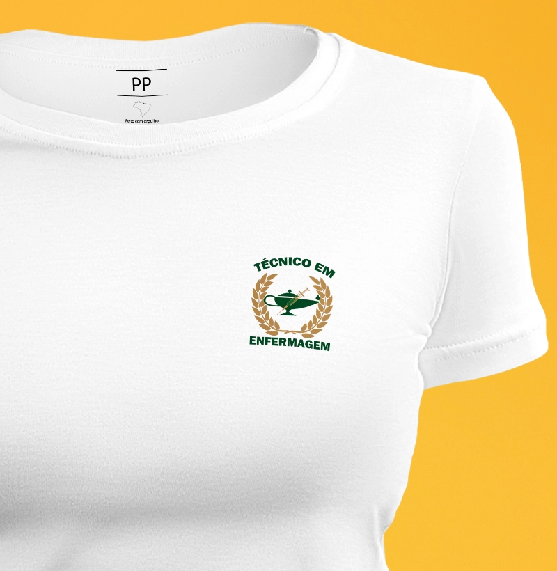 Camiseta Técnico em Enfermagem símbolo no peito - feminina
