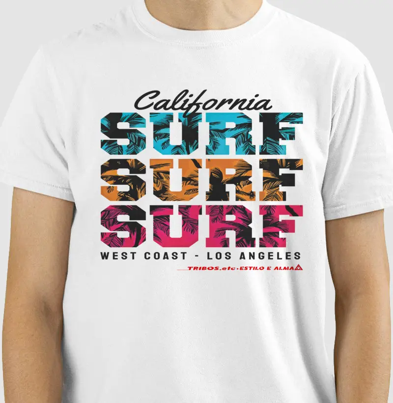 CAMISETA RESERVA.INK MASCULINA E FEMININA TRIBOS.etc ADVENTURE SURF CALIFORNIA