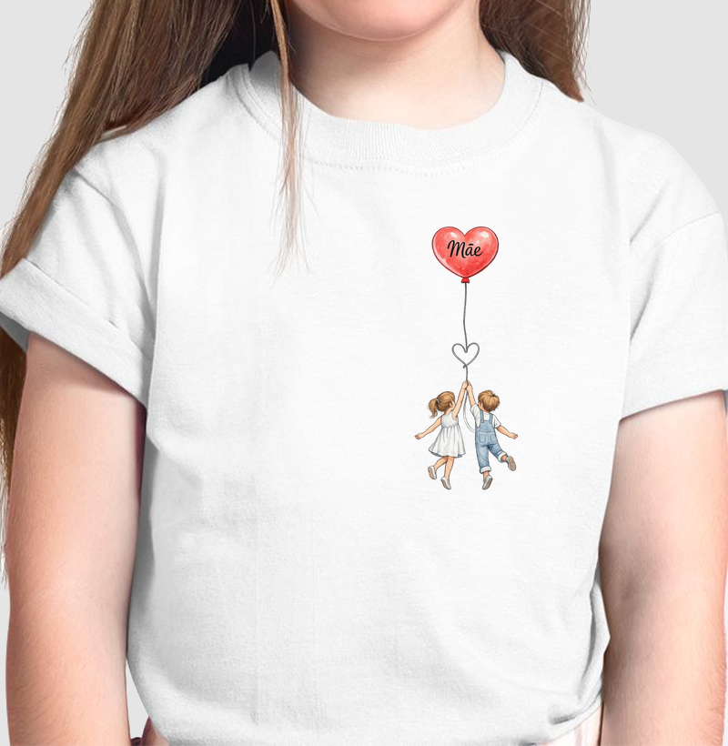 Coração de mãe em aquarela