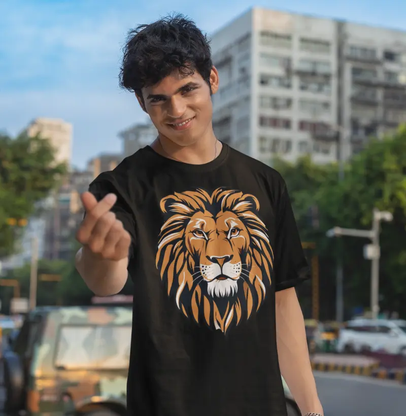 Camiseta Leão Majestoso | Estampa Gigante | Poder e Força | Moda Urbana Impactante