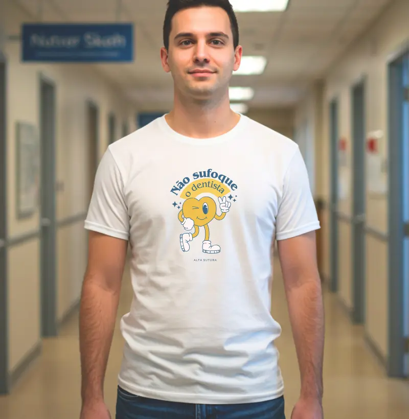 Camiseta Unissex 100% Algodão - Não sufoque o dentista