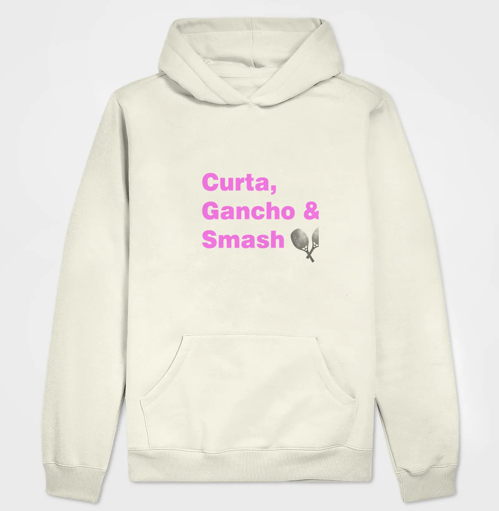 Moletom Branco Gancho Curta & Smash Rosa