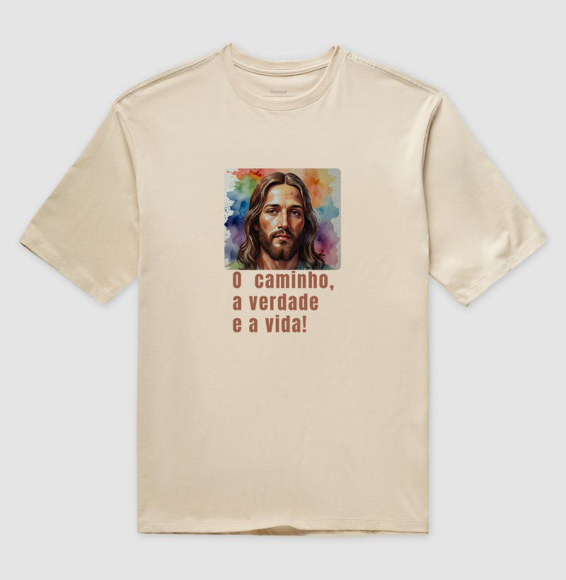 Camiseta Oversized Personalizada Jesus o Caminho, a Verdade e a Vida.