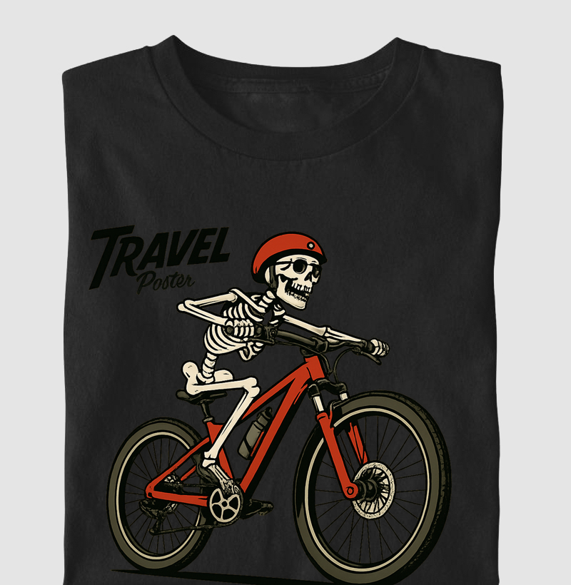 Camiseta Estampa Caveira do Pedal
