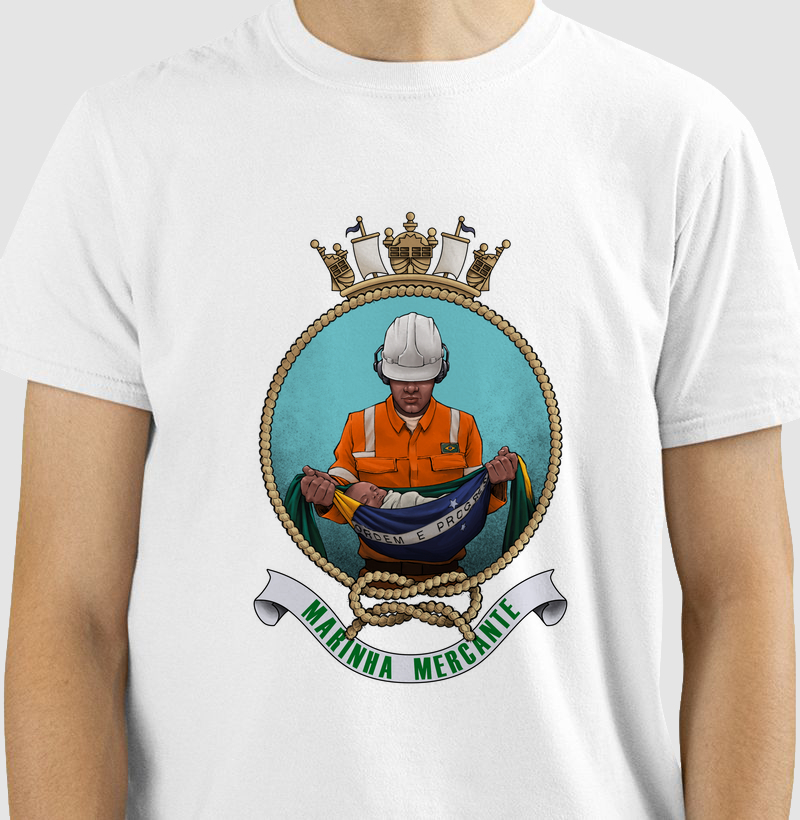 Camiseta 100% Algodão - Brasil Mercante | Collab Mundoffshore