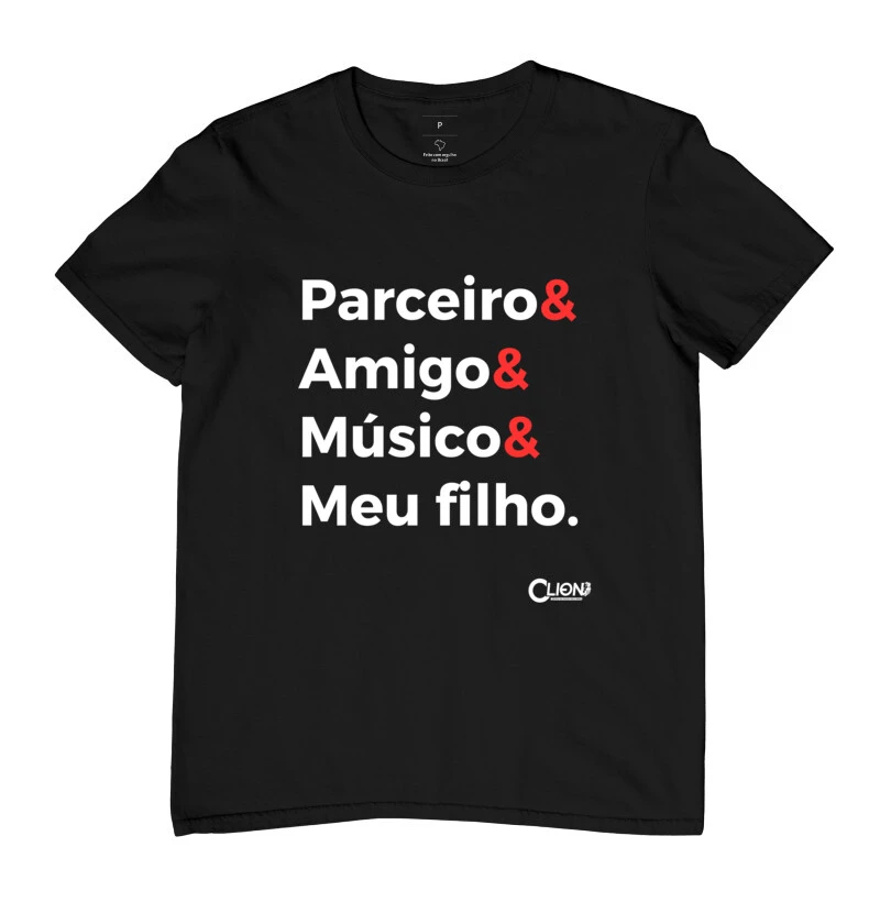 camiseta tocador amigo e músico e meu filho