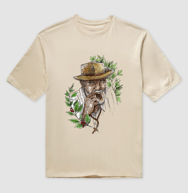 Camiseta Oversize Preto Velho: Sabedoria e Axé em Cada Traço
