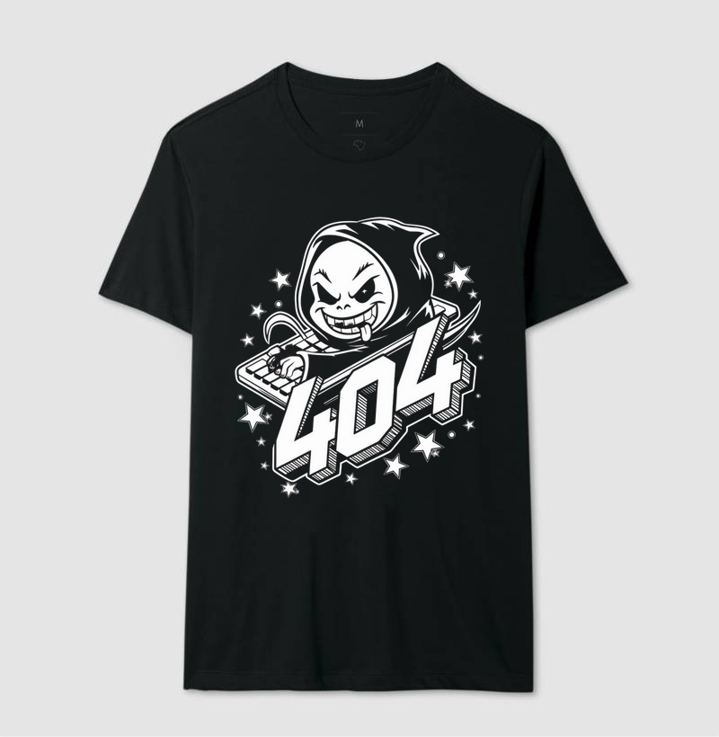 Camiseta "Erro 404" - Página Não Encontrada