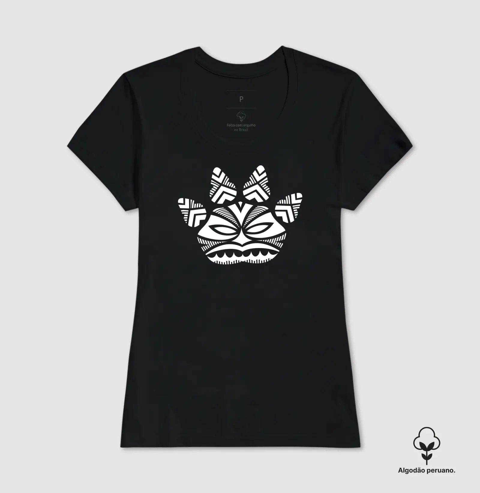 Camiseta Premium Feminina Camaleão Pata Maori Mascara - Algodão Pima