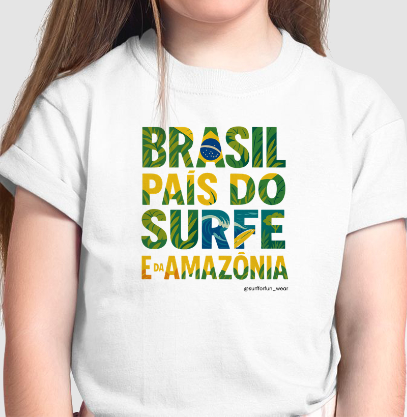 Brasil pais do surf e da amazônia | Camiseta Infantil