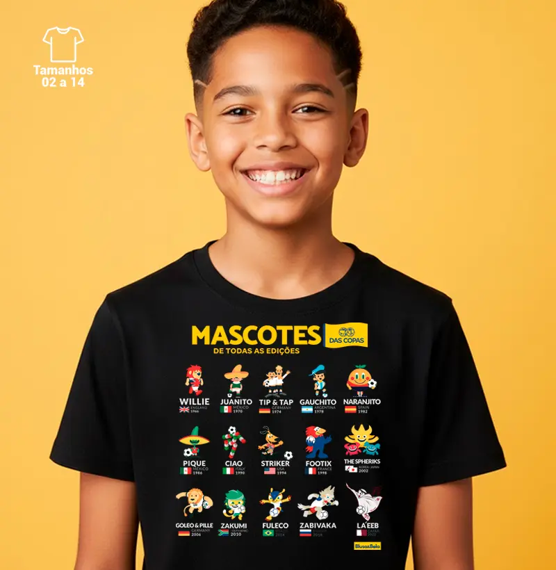 Camiseta Mascotes das Copas - Kids
