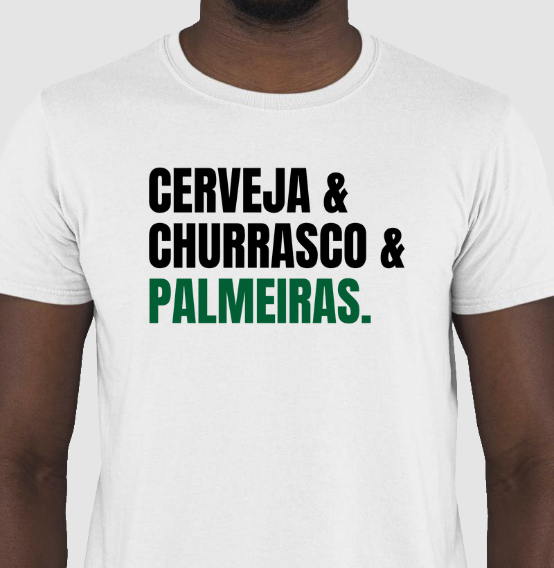 Camiseta cerveja churrasco palmeiras
