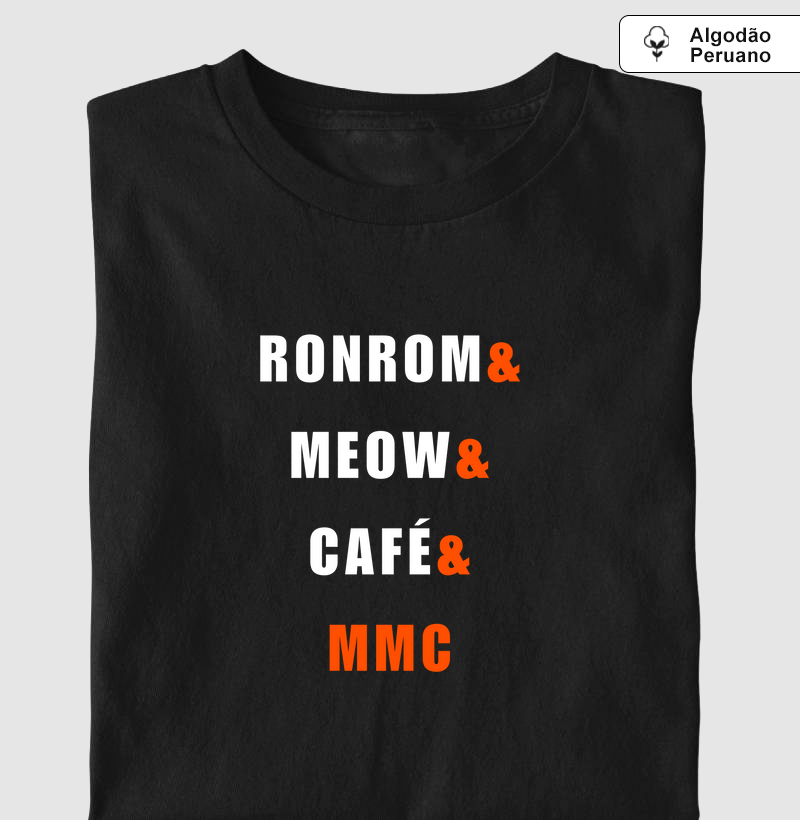 Camiseta, Algodão Peruano, Ronrom & Meow & Café