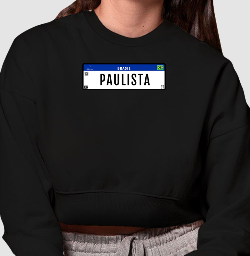 Paulista Placa Moletom Cropped