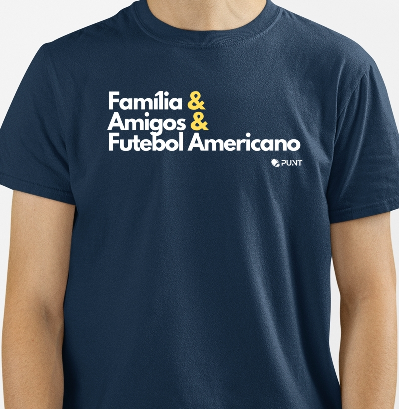 Camiseta algodão "Família, Amigos & Futebol Americano"