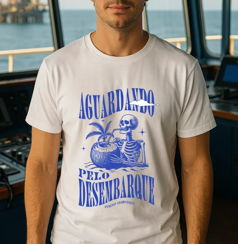 Camiseta Unissex 100% Algodão - Aguardando o Desembarque