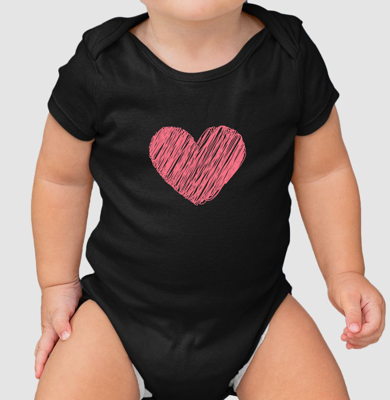 Coração rabiscado (body bebê)