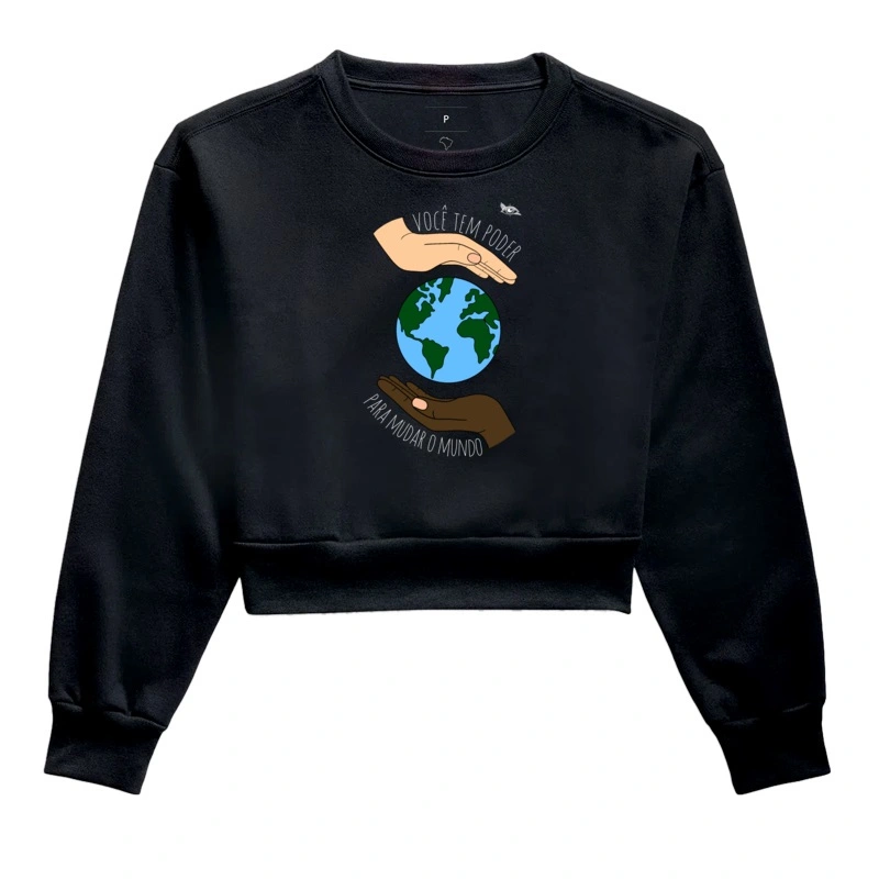Moletom Cropped Mudar o Mundo