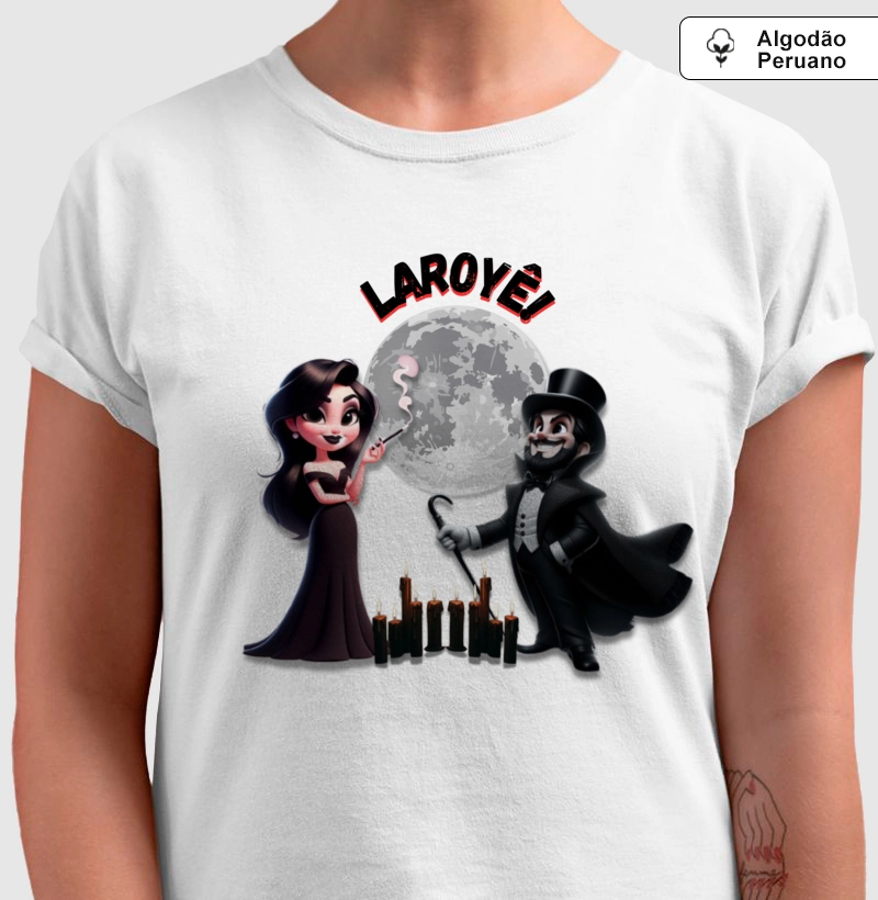 Camiseta Algodão Peruano - Premium - Casal de Exú e pombo gira
