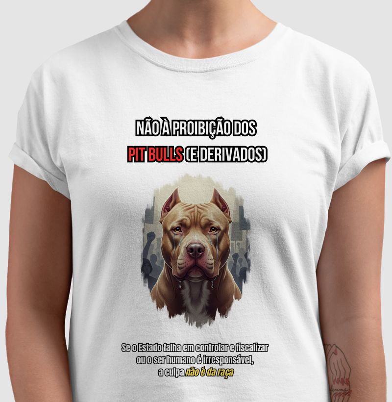 Não à proibição dos Pit Bulls - T-shirt
