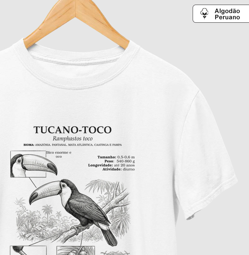Camiseta Prime Tucano-Toco Vintage  | Coleção Enciclopédia Tropical