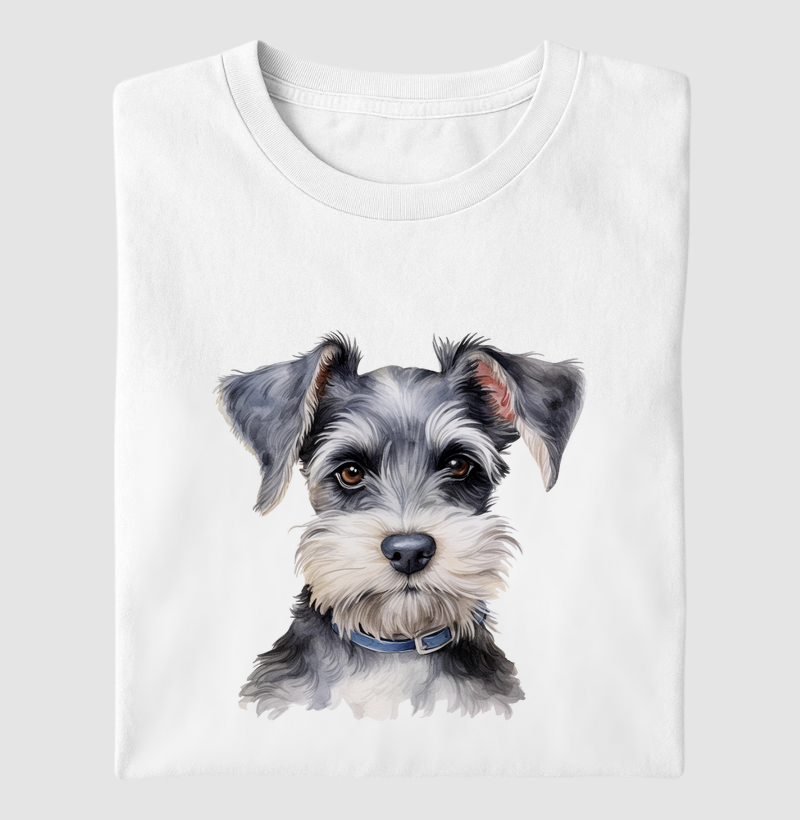 Camiseta  Schnauzer Aquarela