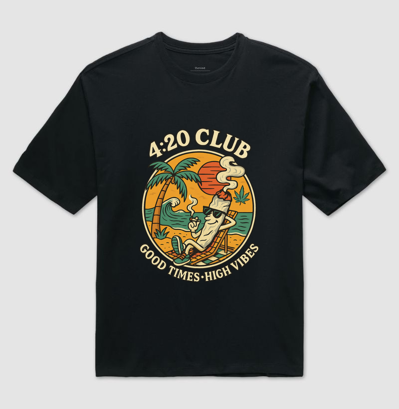 Camiseta oversized - 4:20 Club Good Times