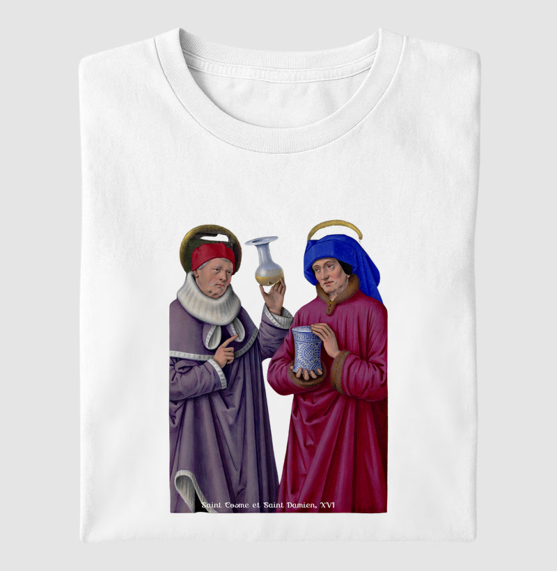 Camiseta São Cosme e São Damião, manuscrito francês século XVI