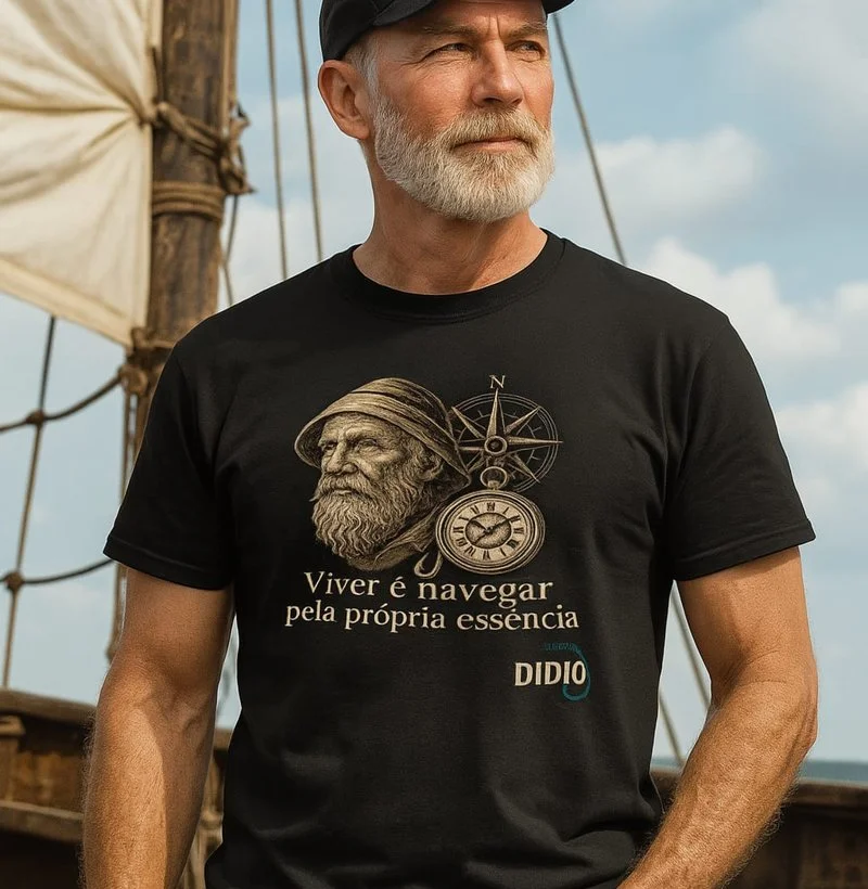 Camiseta viver é navegar pela própria essência