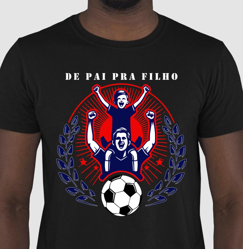 Camiseta De Pai Pra Filho - Azul, Vermelho e Branco