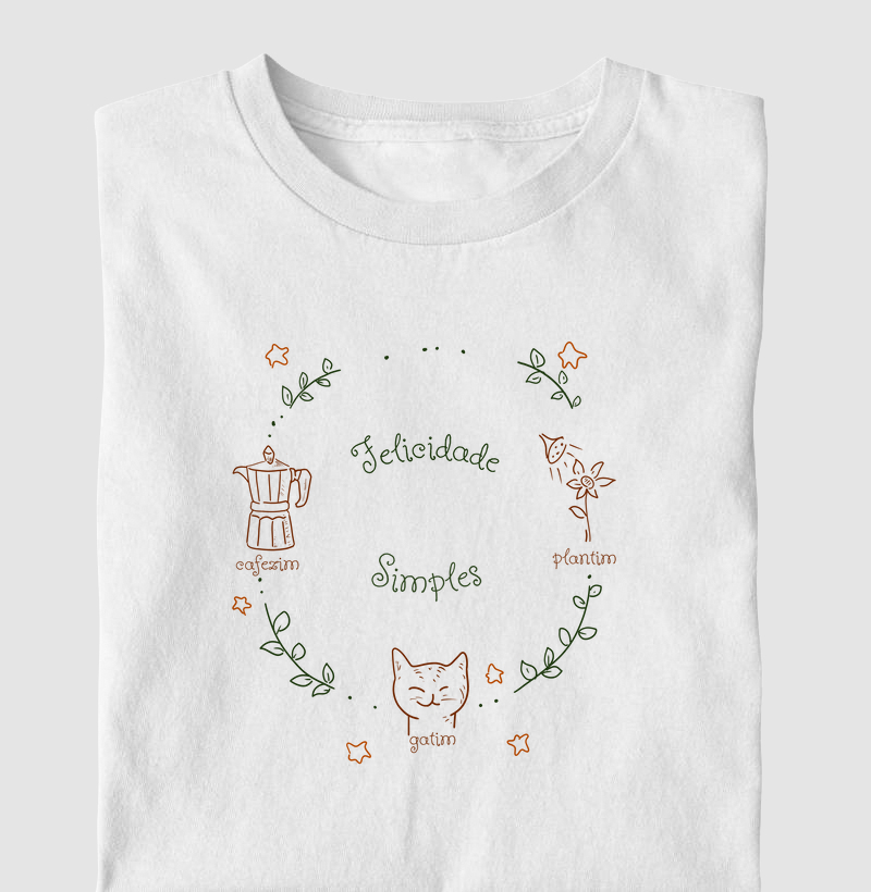 Camiseta Felicidade Simples 