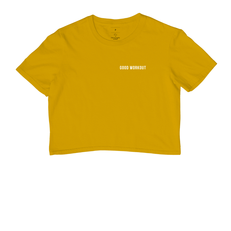 Cropped Good Workout Amarelo Logo Pequena