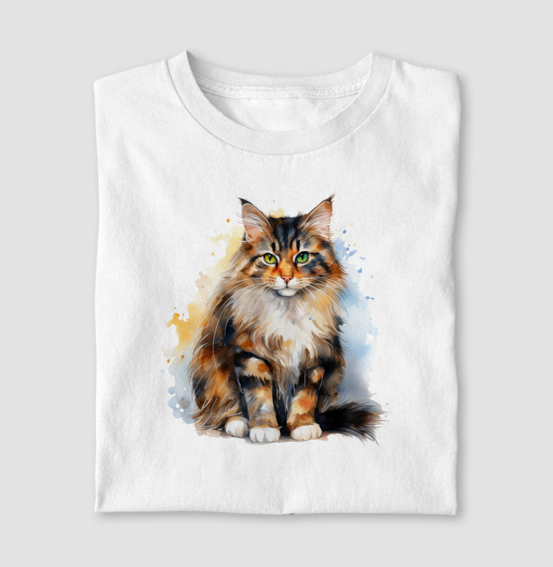 Gato Maine Conn  aquarela