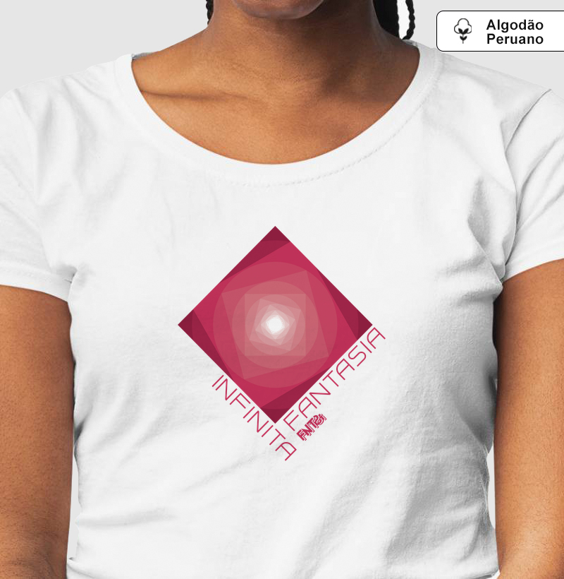 T-SHIRT "INFINITA FANTASIA" / MAGENTA ESTAMPA MÉDIA (ALGODÃO PERUANO)