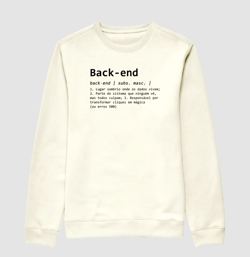 Suéter Moletom Back-end definição