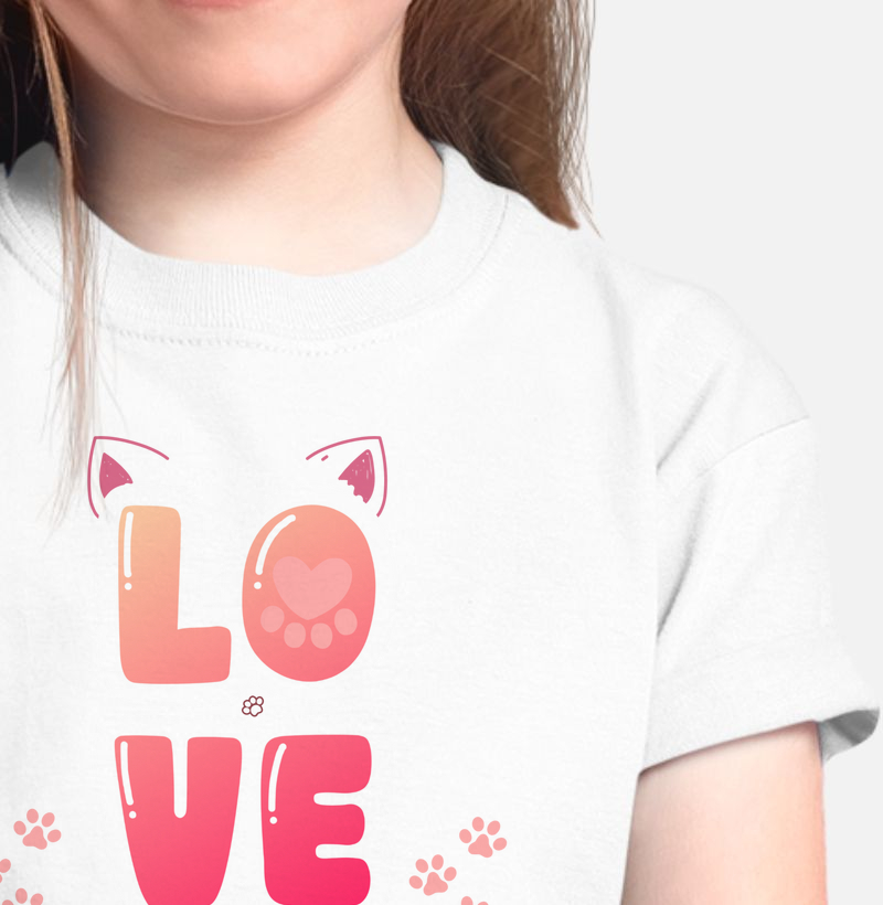 Camiseta Infantil Love Cat