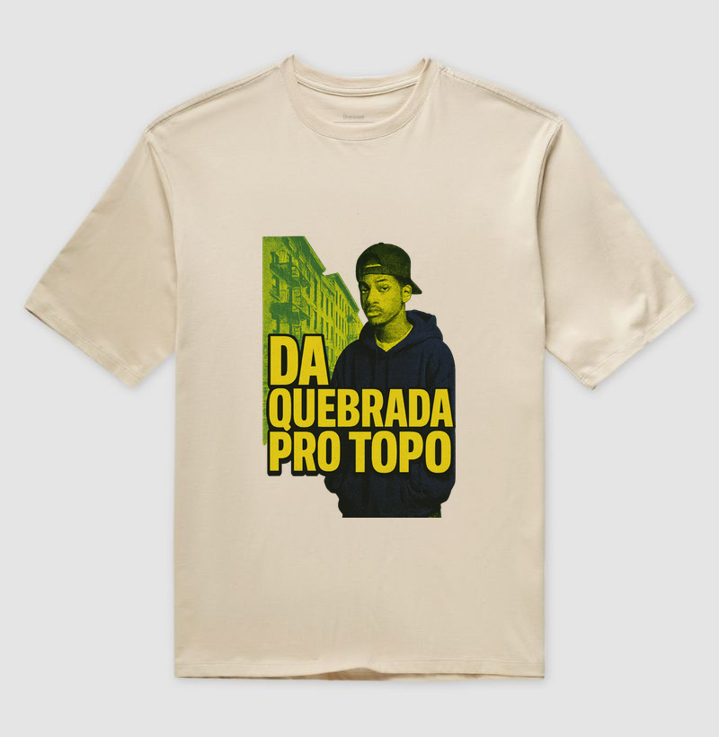 Camiseta Oversized "Ascensão" – Coleção Quebrada Pro Topo.