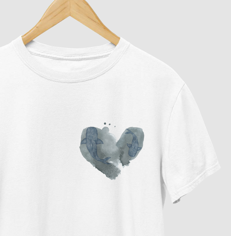 Watercolor ocean heart