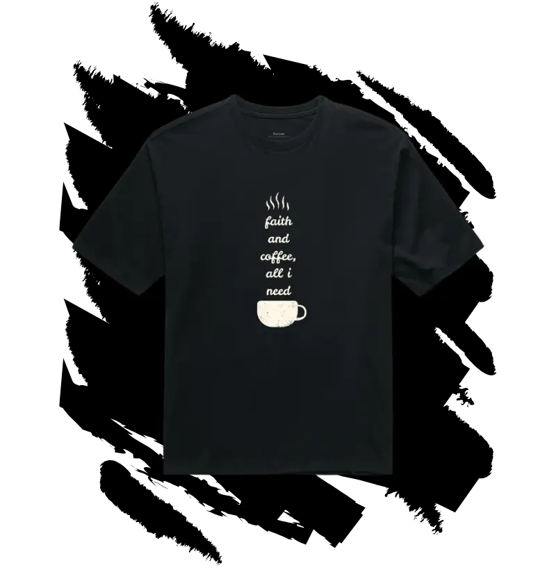 Camiseta Oversized Cristã - fé e café