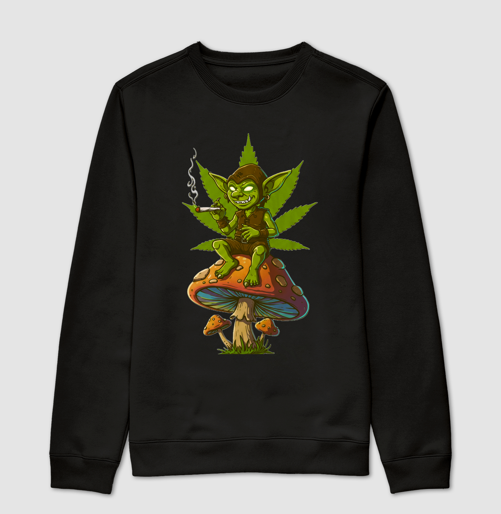 Duende Relaxado no Cogumelo