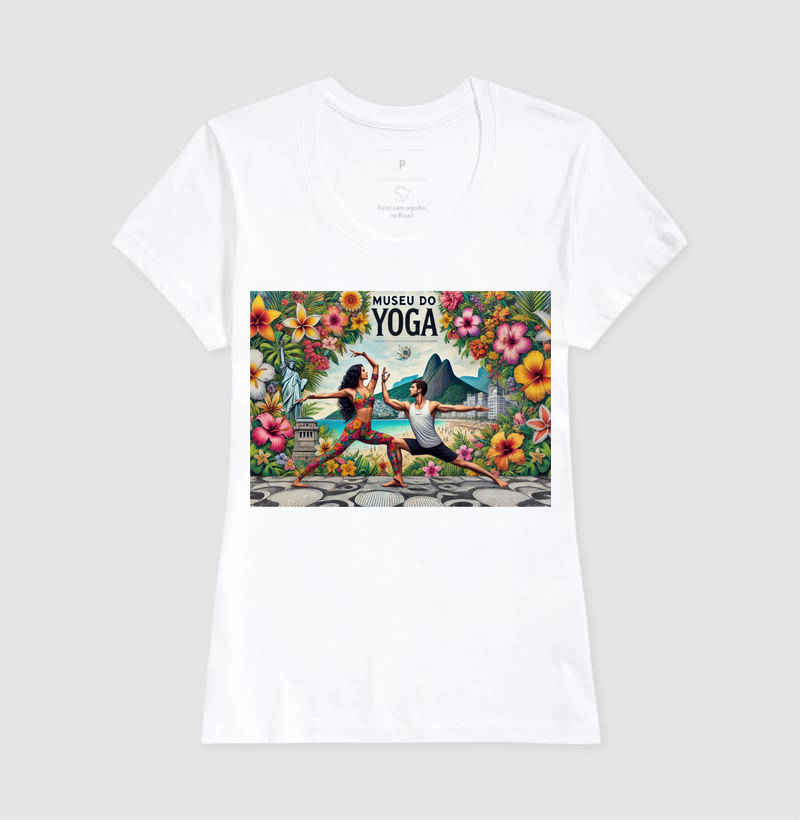 Camiseta feminina de Amor magico entre o Rio e Yoga