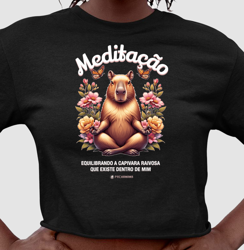 Cropped Meditação - Equilibrando a Capivara Interior 