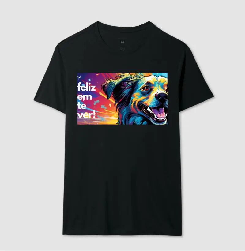 Camiseta pet feliz em te ver!