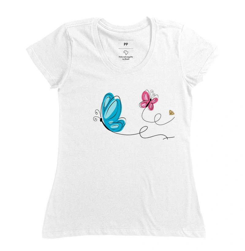 Camiseta Feminina Borboletas 
