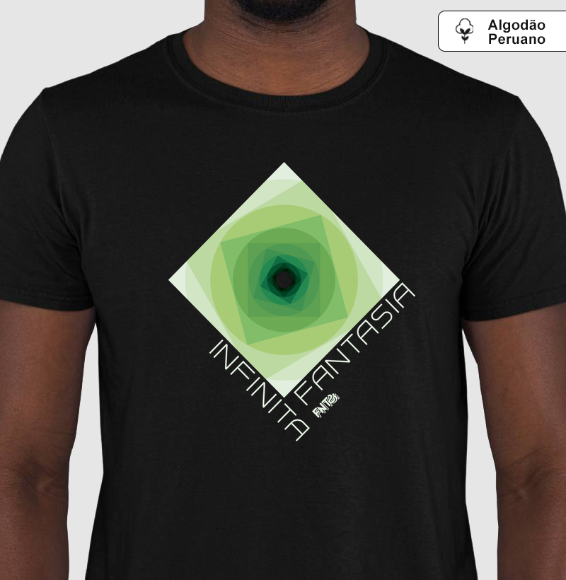 T-SHIRT "INFINITA FANTASIA" / VERDE ESTAMPA GRANDE (ALGODÃO PERUANO)